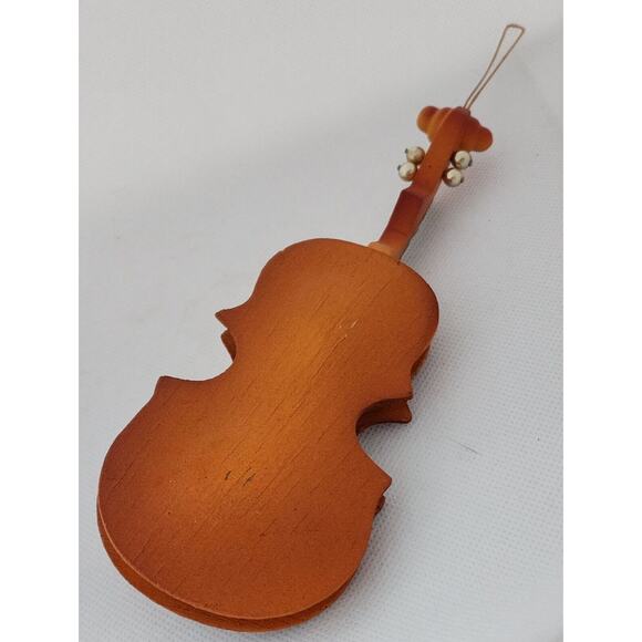 ORNAMENT/WALL HANGING-Wooden Cello-Gold Strings-Musical Instrument - Picture 5 of 11